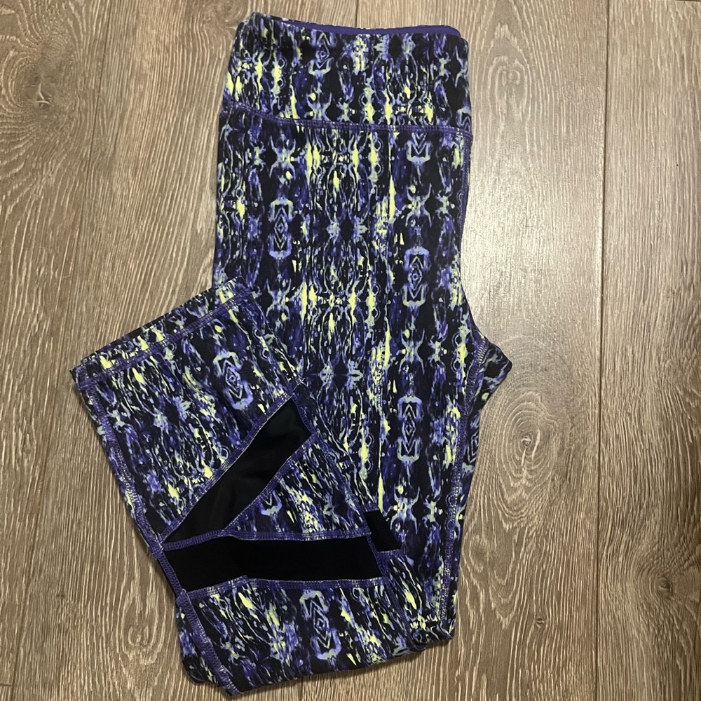 GAIAM Leggings- Blue and Yellow Pattern